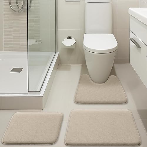 Miniatura 52 de Alfombra de baño de lujo – 1 pieza de tapete de baño con espuma viscoelástica, antideslizante y ultrasuave, altamente absorbente, fácil de limpiar -