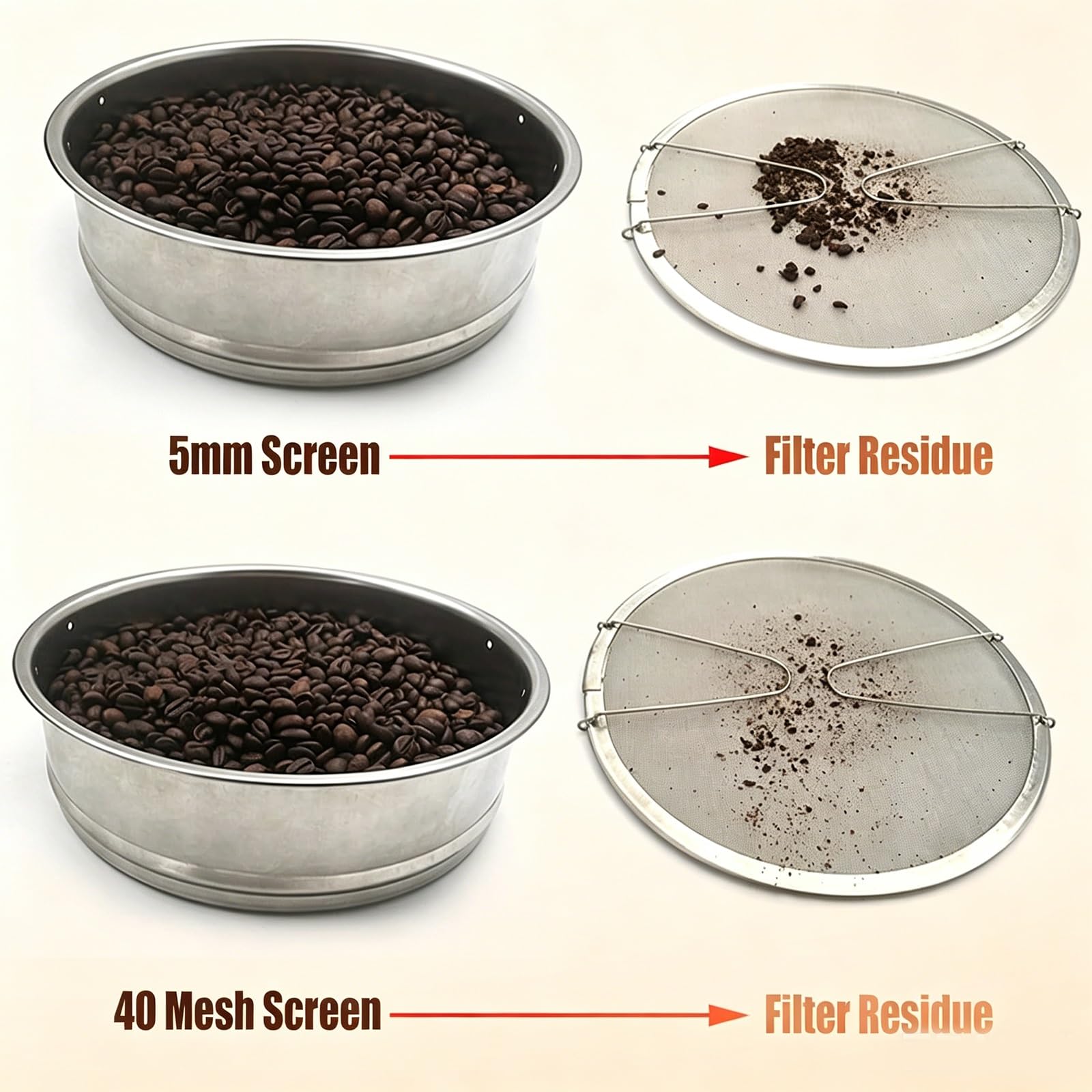 Bandeja de Enfriamiento de Café Eléctrica 500G, Enfriador de Granos Rotatorio con Agitación Automática, 40 Mallas y Tamices de 5 Mm for Asar en Casa