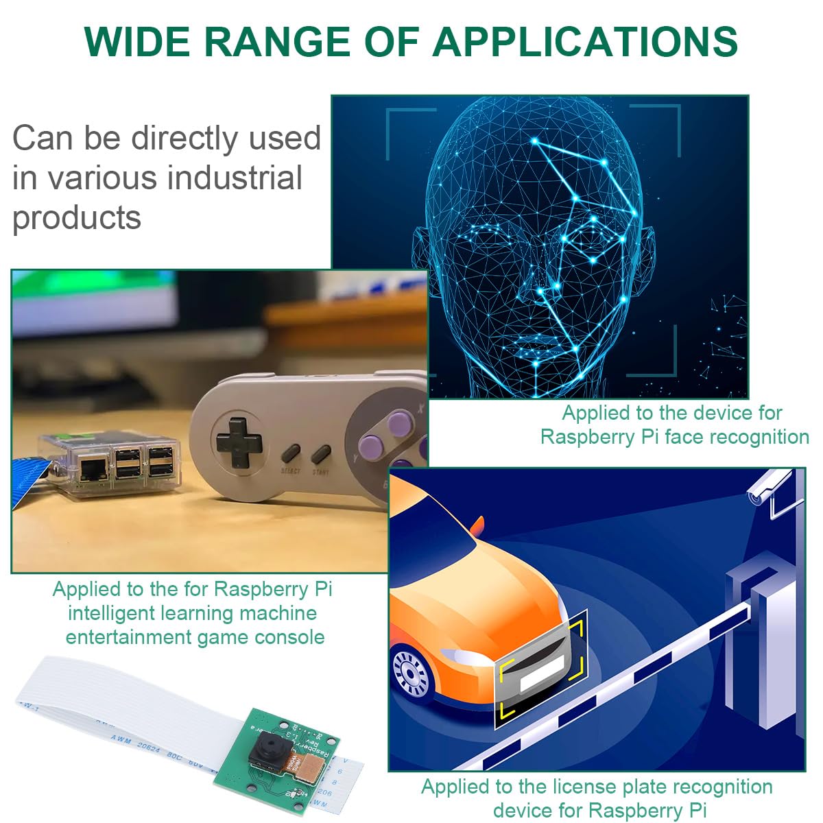 do Raspberry Pi Camera Module Kit, CSI Mini Camera Video Module 1080P 5MP Webcam Support OV5647 z Clear Stand, dla Raspberry Pi Model A/B/B+, Pi 2 i Raspberry Pi 3, Pi Zero/Zero W
