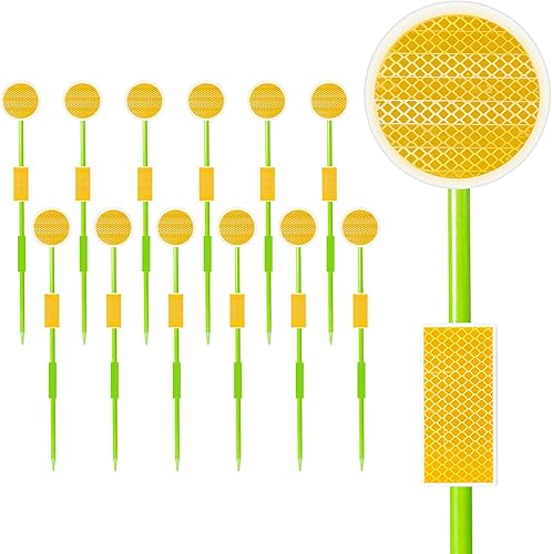 Miniatura 10 de Marcadores reflectores de entrada, marcadores reflectantes profesionales para arado de nieve, reflectores de doble cara de poste de fibra de vidrio