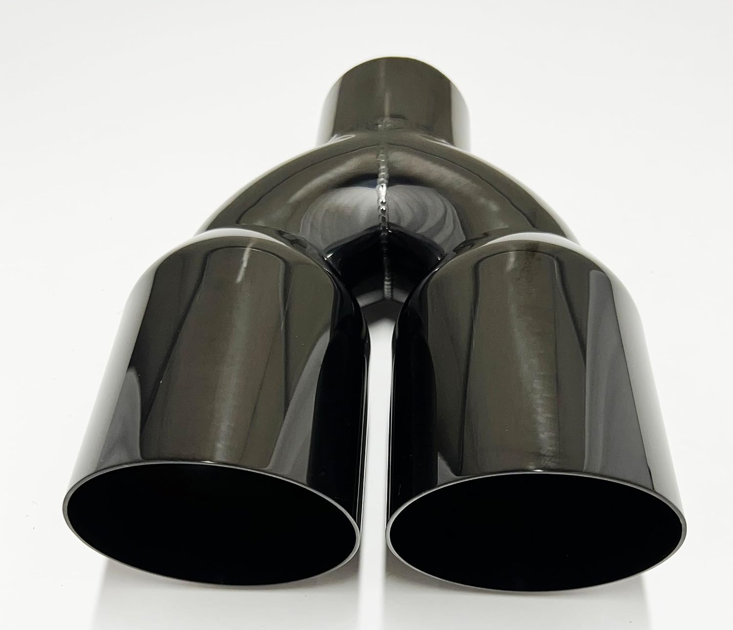 Exhaust Tip 2.50 Inlet Dual 3.50 Outlets 10.00 Long WDSW350010-250-BC-SS Slant Black Chrome Single Wall 304 Stainless Wesdon Exhaust Tip