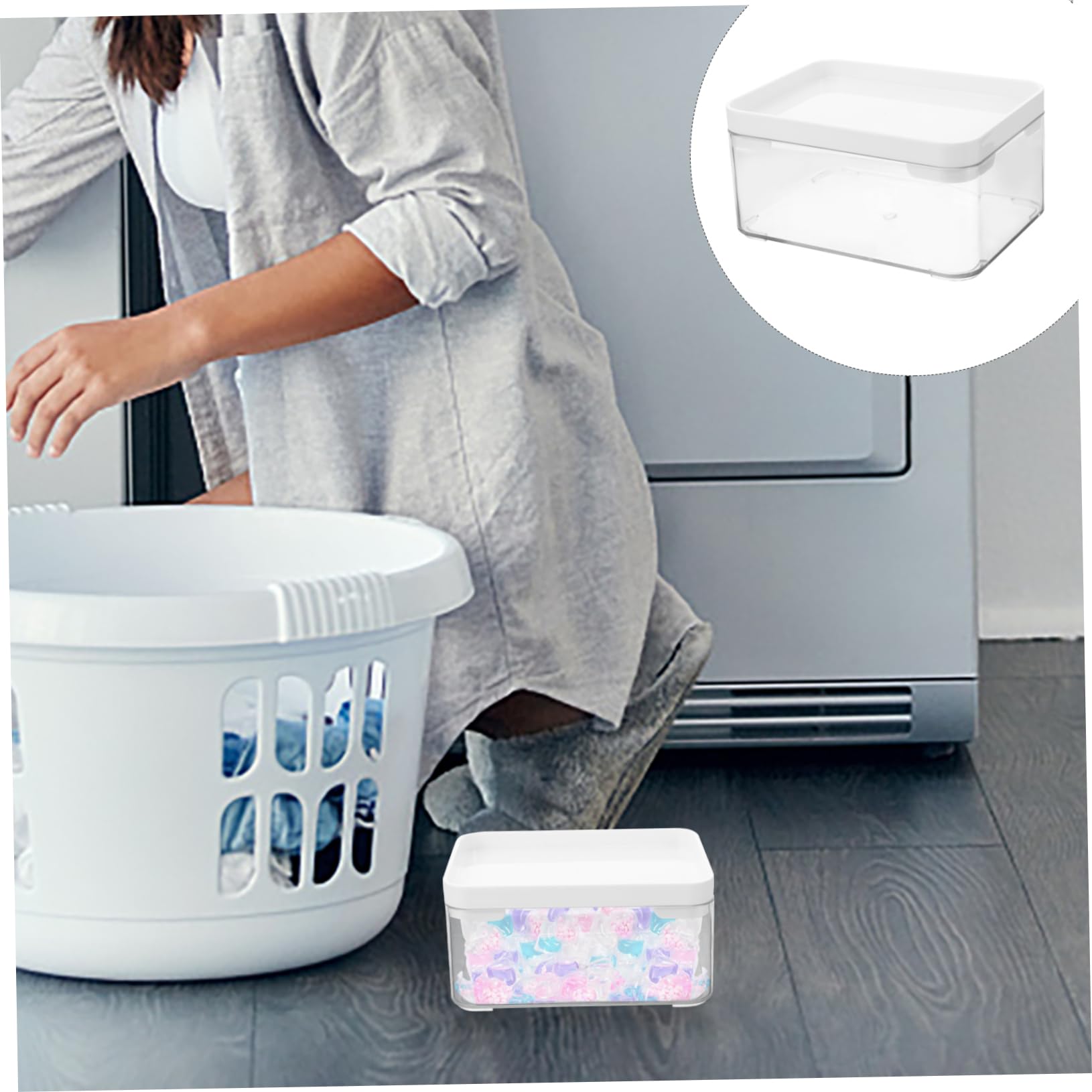 MAGICLULU Scatola Da 5 Pezzi Scatola Portabiancheria Coperchio Detersivo Per Il Bucato Distributore Di Sapone Da Bucato Contenitori Per L'organizzazione L'animale Domestico