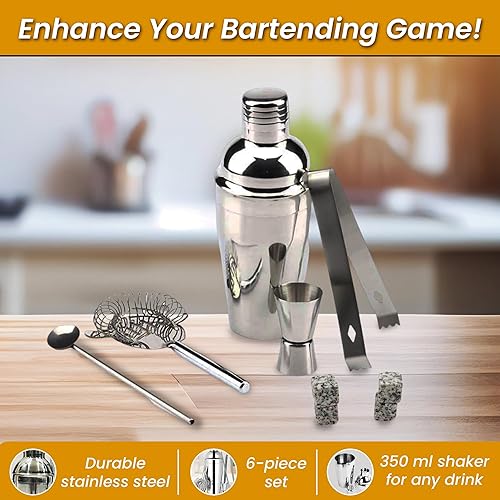 Miniatura 2 de CasaFoyer Kit de coctelera el mejor juego de utensilios de bar para bartender con herramientas surtidas, coctelera, piedras de hielo y más (juego de
