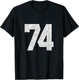 #74 Jersey Uniform Varsity Sports Number, 74th Birthday T-Shirt