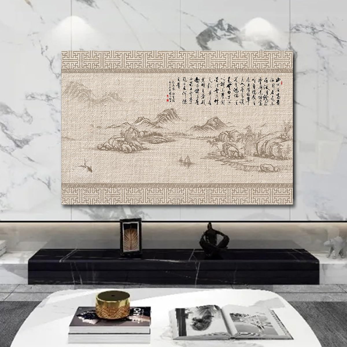 Funda para televisor, Estuche protector universal de tela for exhibición arte en interiores 19 a 80 pulgadas, a prueba polvo, for decoración dormitorio o sala estar(B,70in(160x96cm))