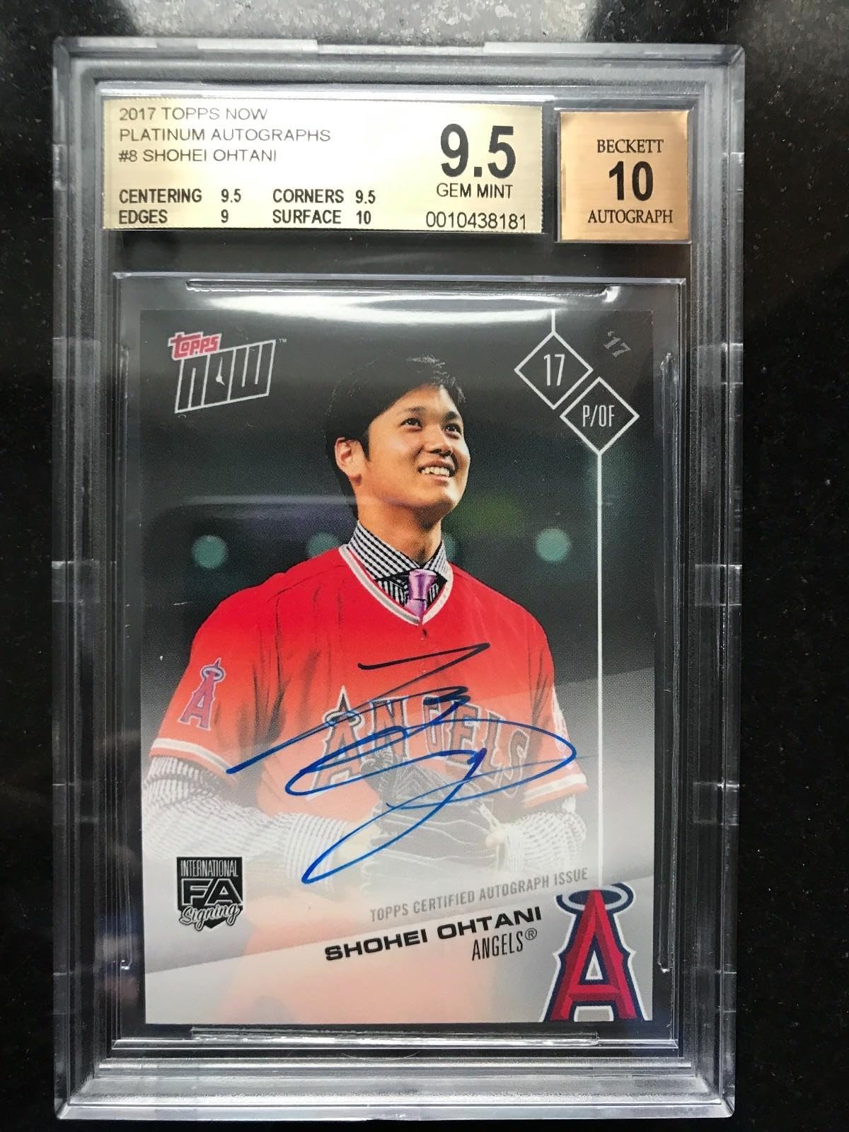 Shohei Ohtani ROOKIE Autograph Auto Angels Rare 2017 Topps Now Platinum BGS 9.5 - Baseball Slabbed Autographed Cards