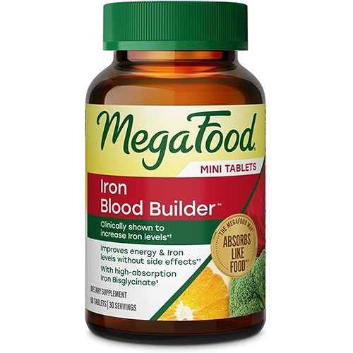 MegaFood Blood Builder Iron Supplement, Energy Support, 60 Mini Tablets