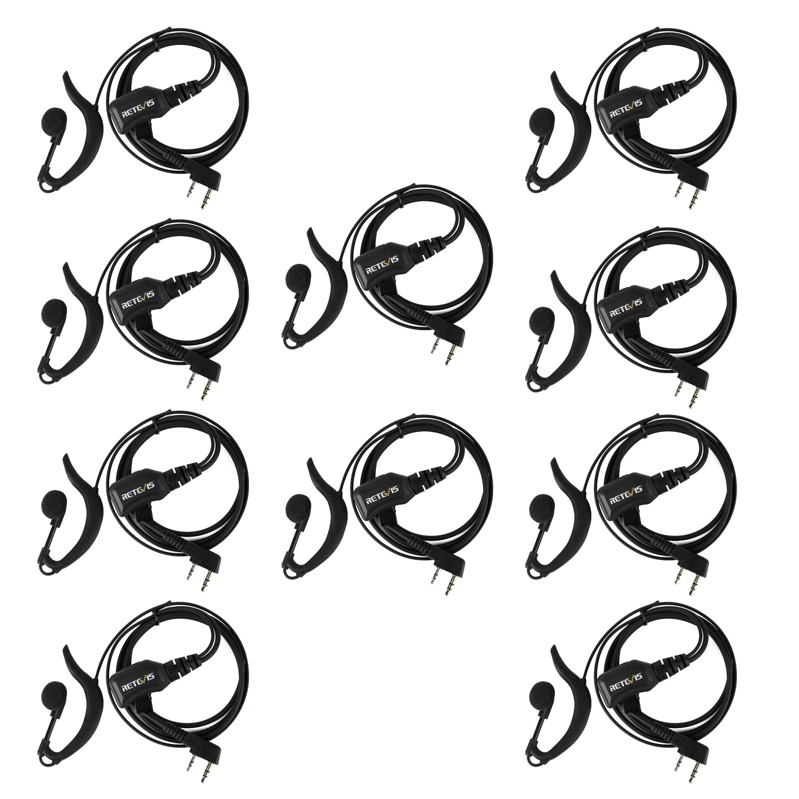Retevis Walkie Talkie Earpiece with Mic G Shape for RT22 RT68 H777