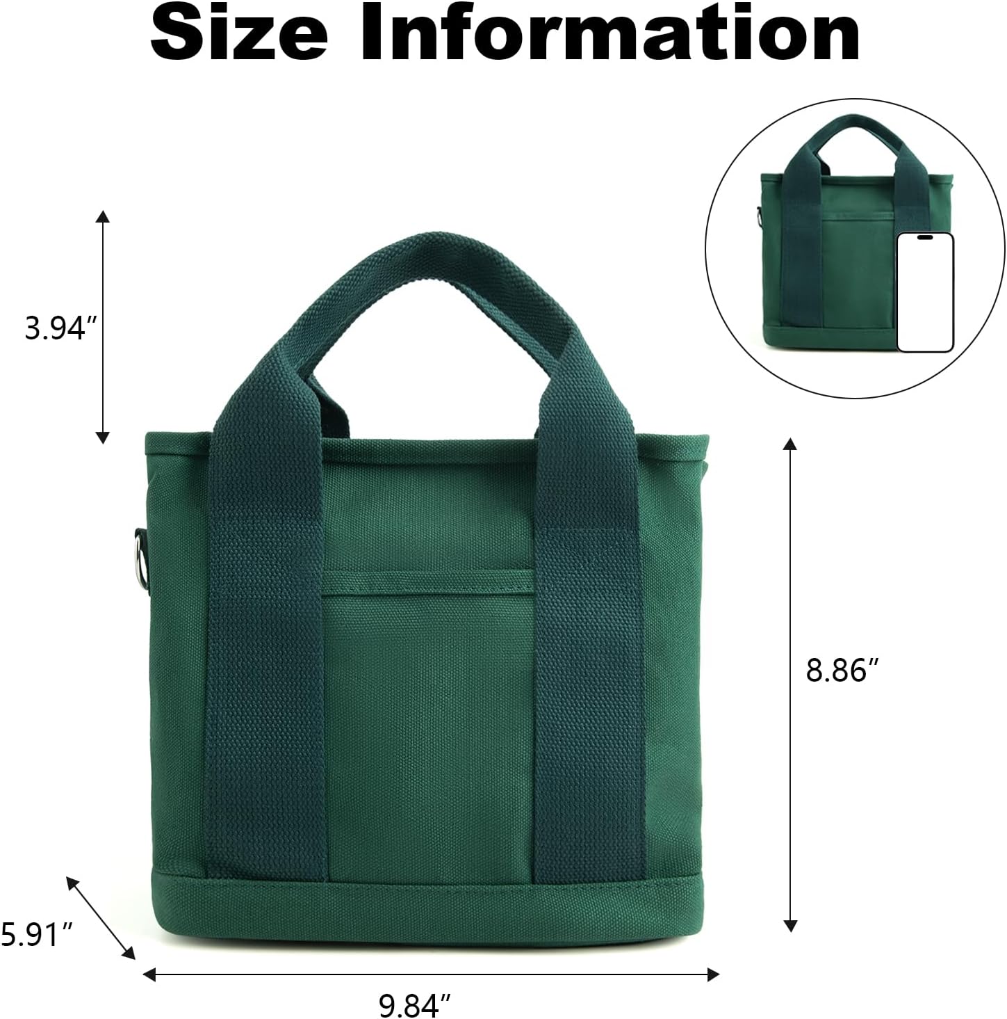 IwIeIaIrI Small Tote Bag with Zipper,Mini Tote Bag for Women,Crossbody Bag Shoulder Bag Friends Birthday Gifts - Image 4