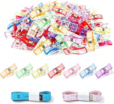 DEEINN Plastic Sewing Clips for Fabric and Quilting, Pack of 100