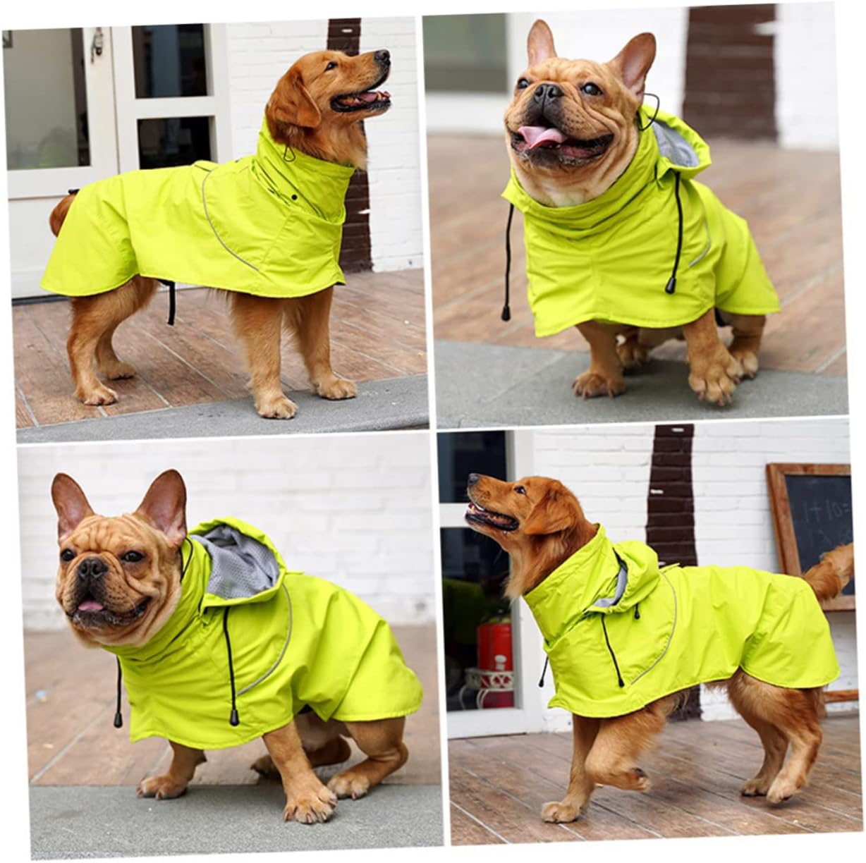 Rainproof Pet Rain Jacket Dog Rain Coat Hood Nylon Dog Rainwear for Comfortable Outdoor Fun