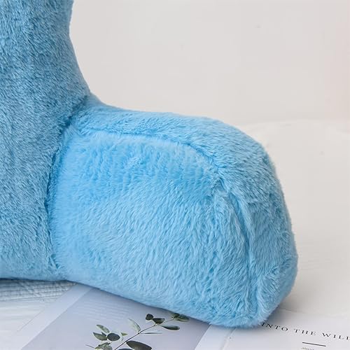 Miniatura 5 de A Nice Night - Almohada de lectura con forma de cuña de cama, gran respaldo de felpa sintética para adultos y niños, con brazos y soporte para la