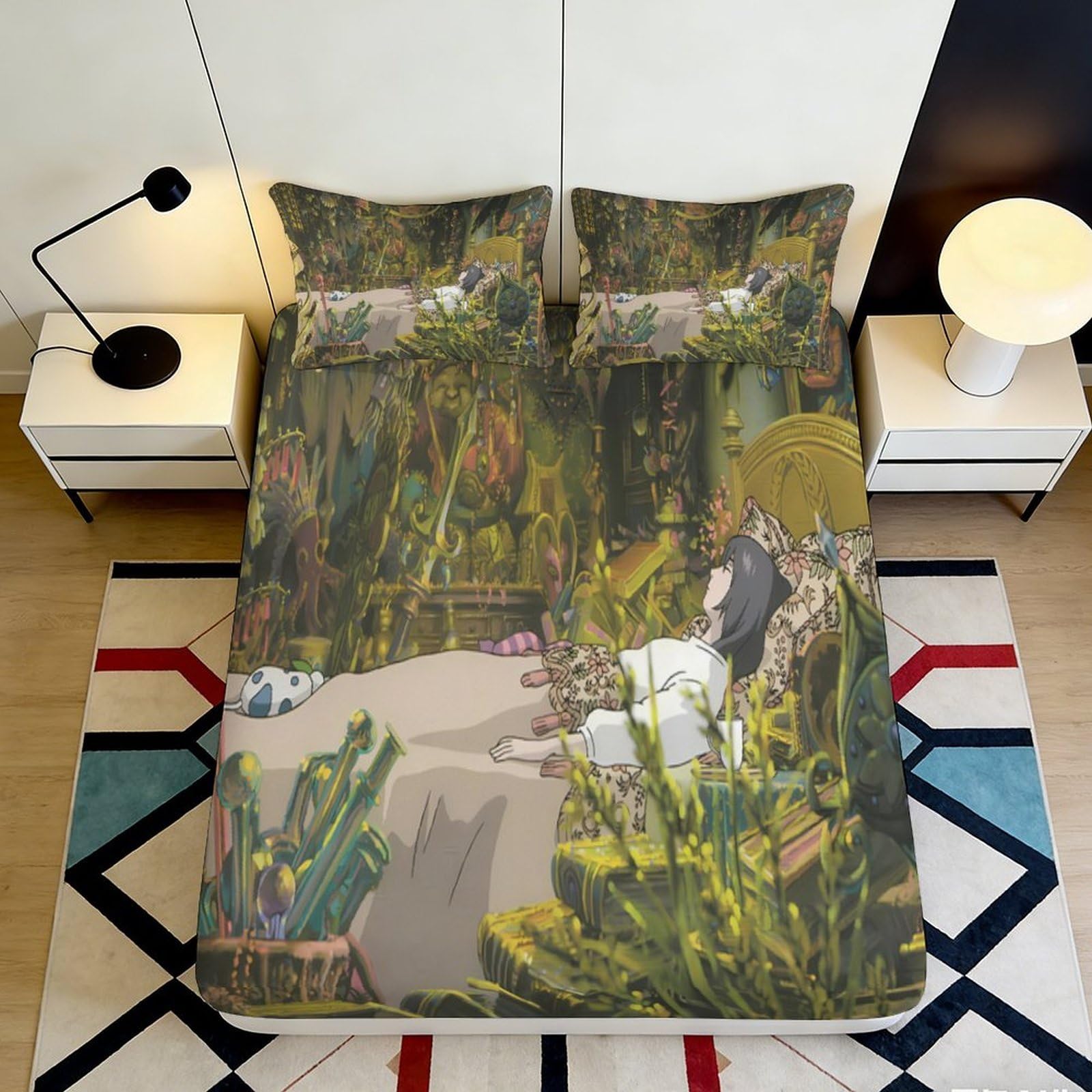 3D Printed Forest Landscape Fitted Sheet Microfiber Soft Nature Scene Mattress Cover for Bedroom Guest Room Decor 90x200x25cm