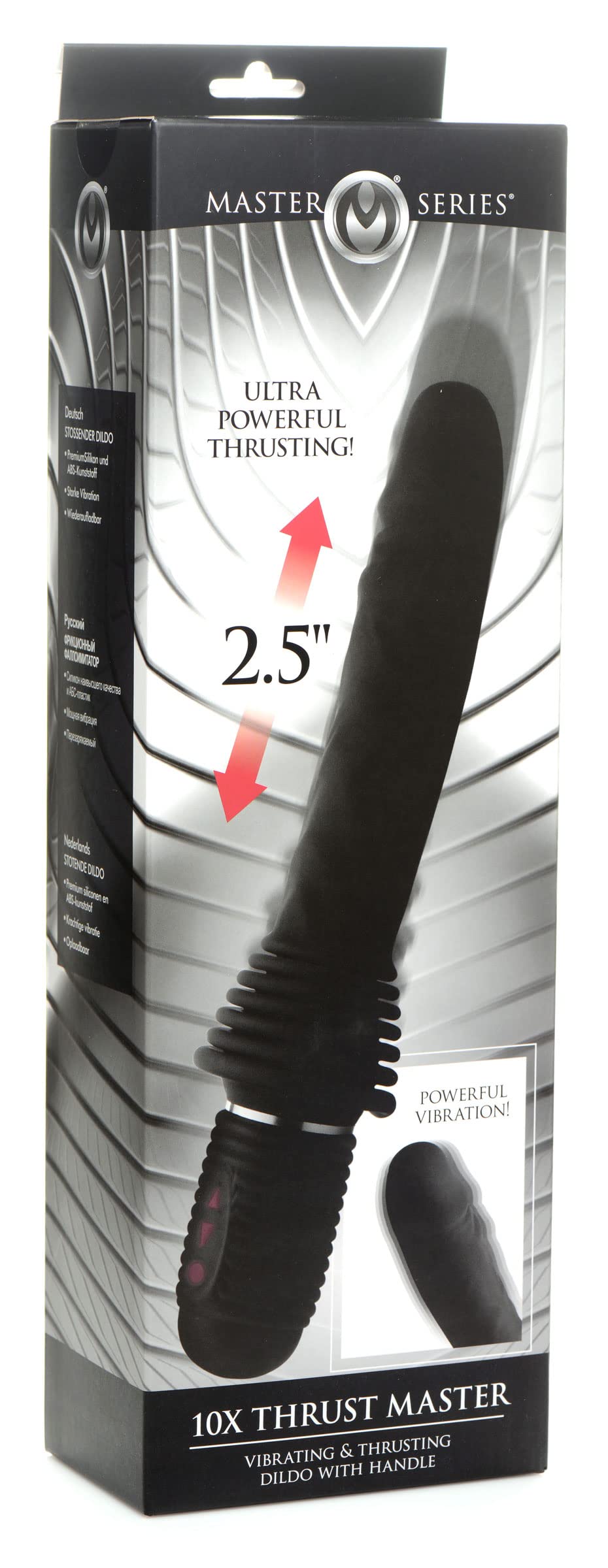 Amazon.com: Master Series 2.5" 10X Thrust Master, Vibrating & Thrusting  Dildo with Handle - Black : Health & Household