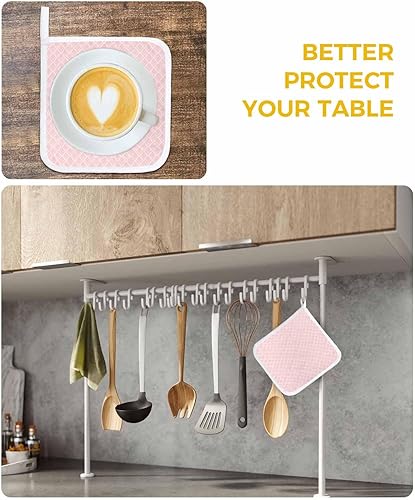 Miniatura 6 de 2 Packs Contemporary Pot Holders Sets for Kitchen,Oven Pan Plate Bowl Pads Heat Proof Mat with Hanging Loop,Terry Cloth Potholders Soft Grip for