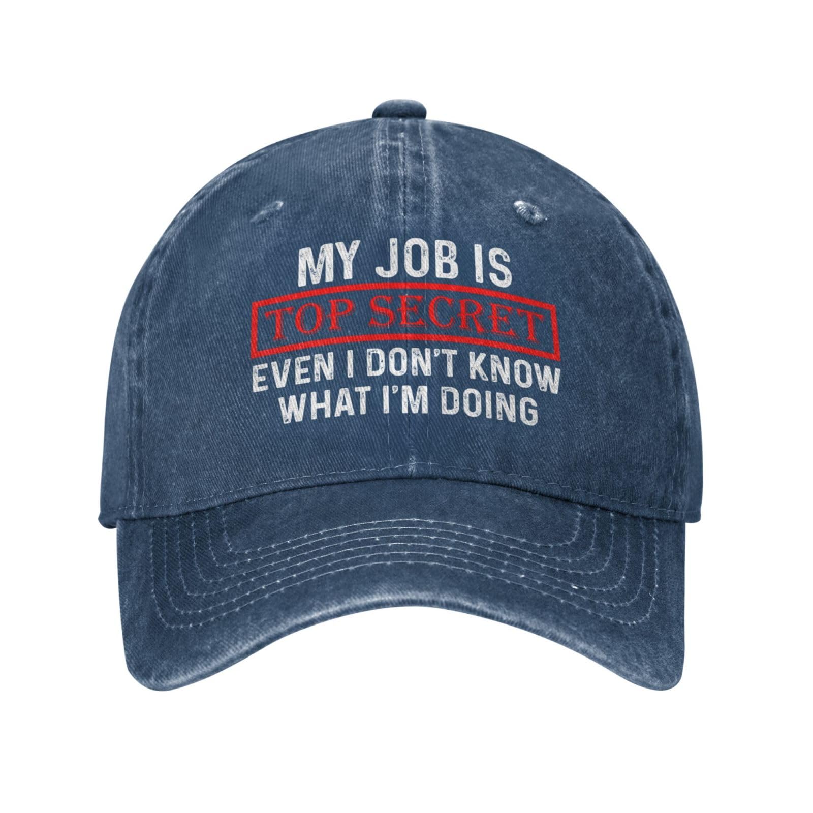 My Job is Top Secrets Even I Don't Know What I'm Doing Hat for Women Baseball Cap Trendy Hats Navy Blue