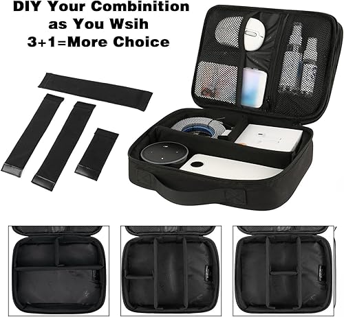 Miniatura 5 de MATEIN Organizador de electrónica, funda impermeable de viaje para accesorios electrónicos, bolsa de almacenamiento portátil de doble capa para