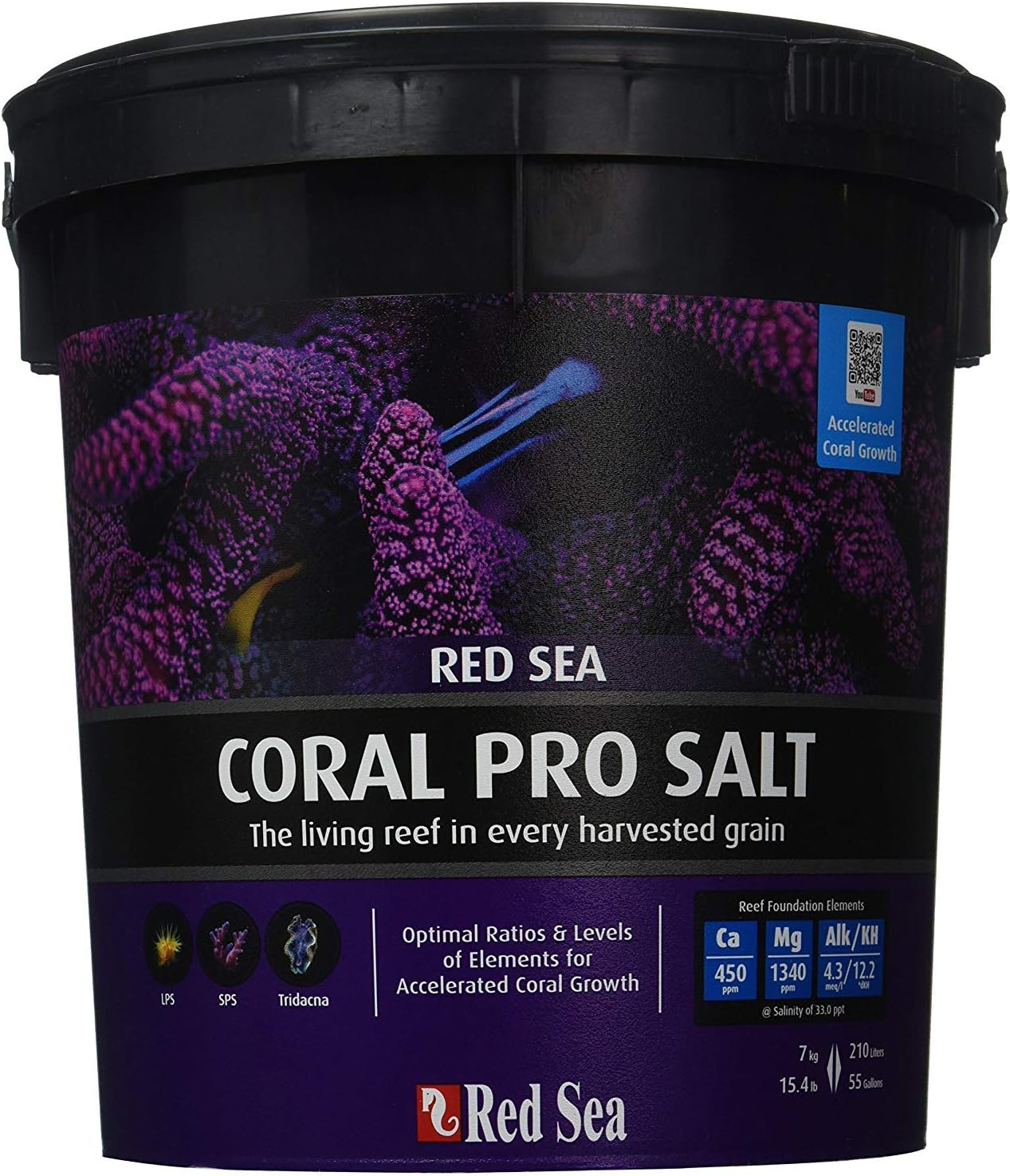 Red Sea Coral Pro Marine Salt for Aquarium Small Bucket, Makes 55-Gallons