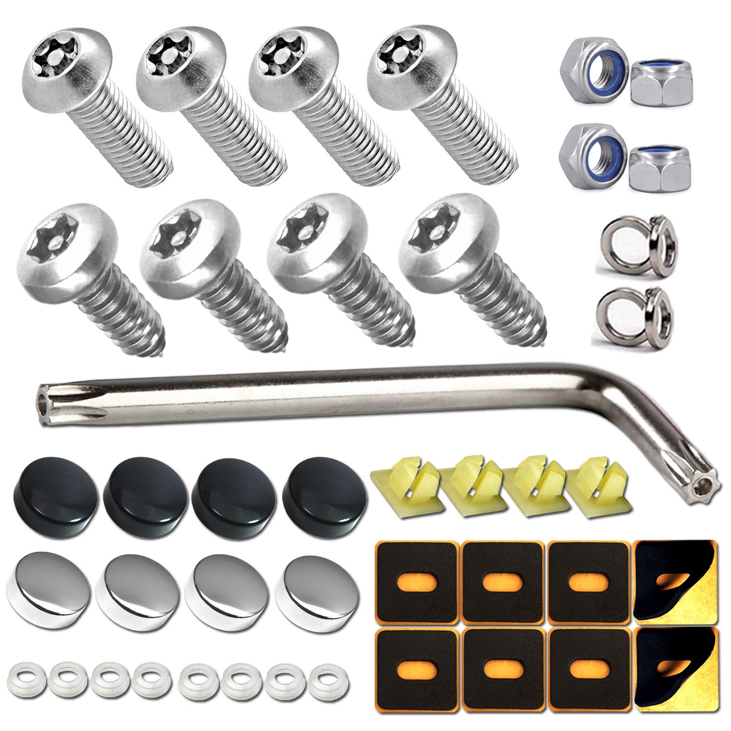 Aootf Anti Theft License Plate Screws Stainless Steel Security Car Tag