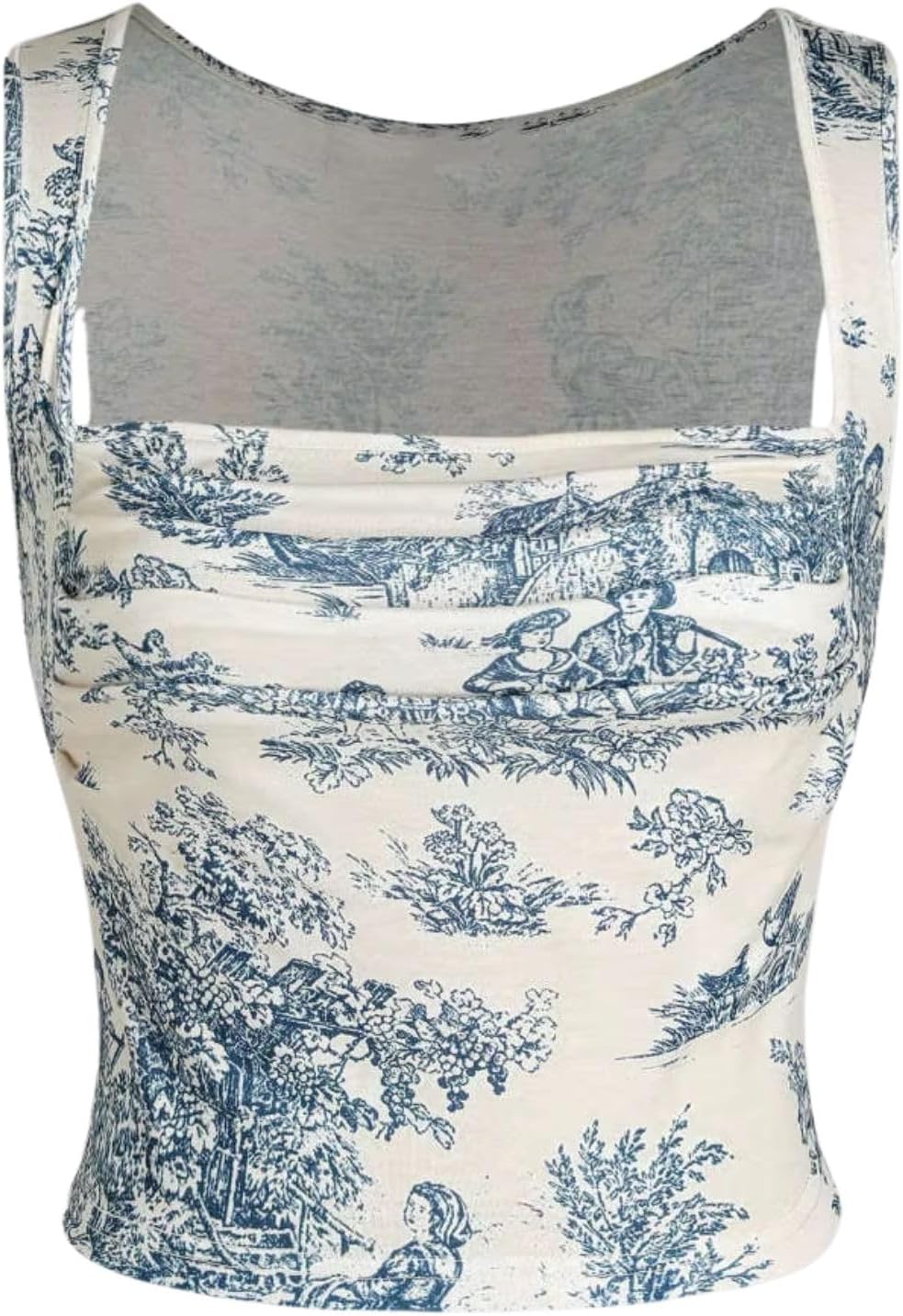 Women Sleeveless Print Slim Tank Top Ladies Casual Crop Top Camisoles