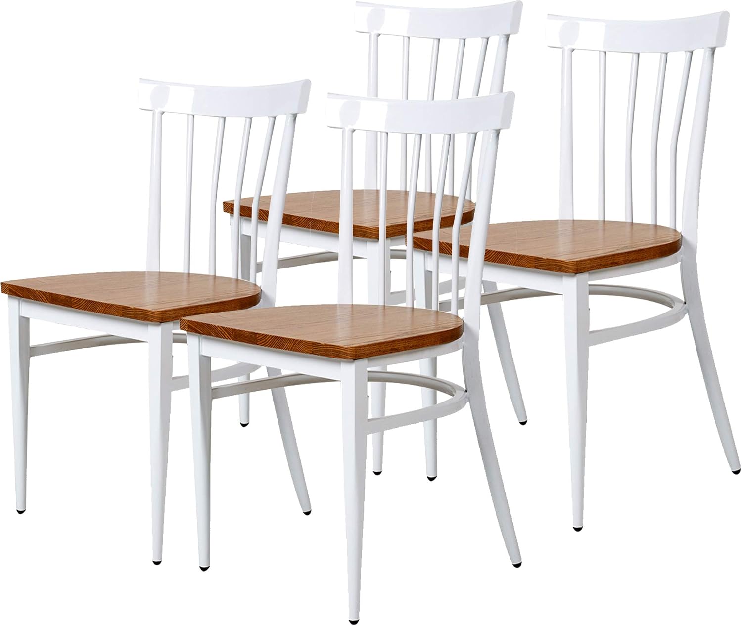 Dporticus Dining Room Chairs Set of 4 White Metal Dining