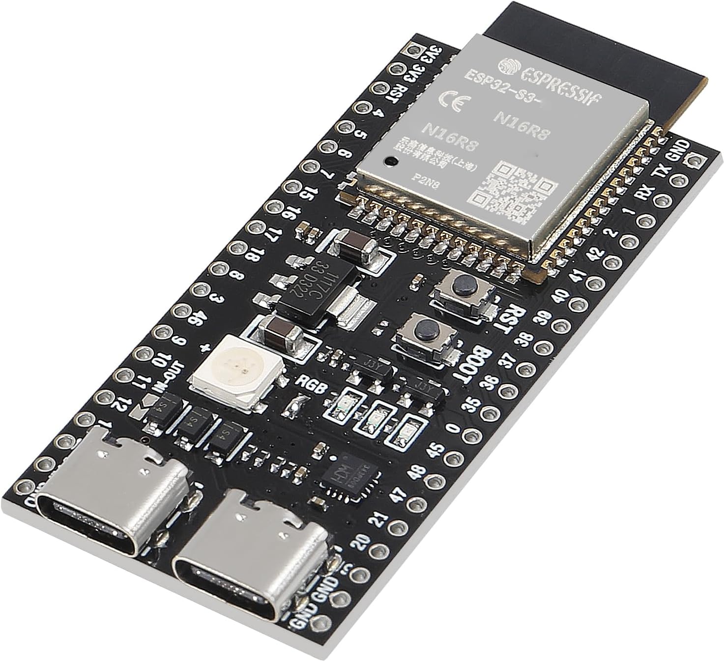 10Pcs ESP32 ESP32 S3 Development Board Type-C WiFi+Bluetooth Internet of Things Dual Type-C Core Board ESP32-S3-DevKit N16R8 Development Board ESP32-S3 Module