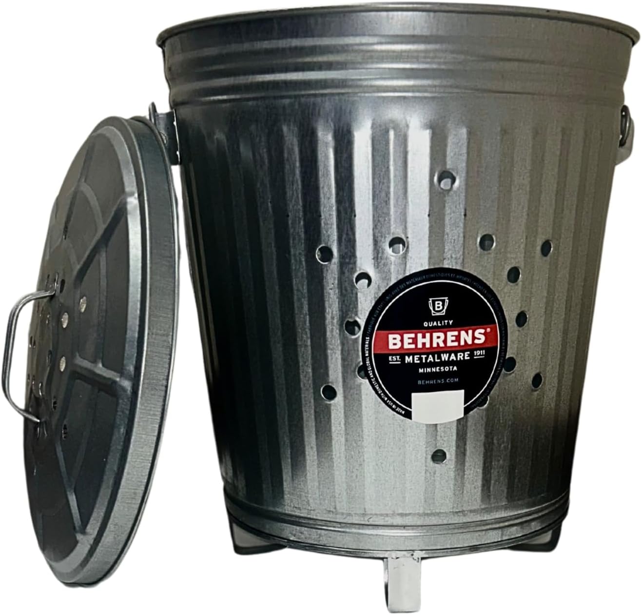 Behrens 7.5 Gallon Galvanized Steel Outdoor Compost Refuse Can