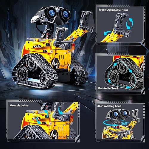 Miniatura 4 de Juego de juguetes de robot para niños, juego de construcción de 520 piezas, aplicación y control remoto, kit de robótica 5 en 1, robot de pared a