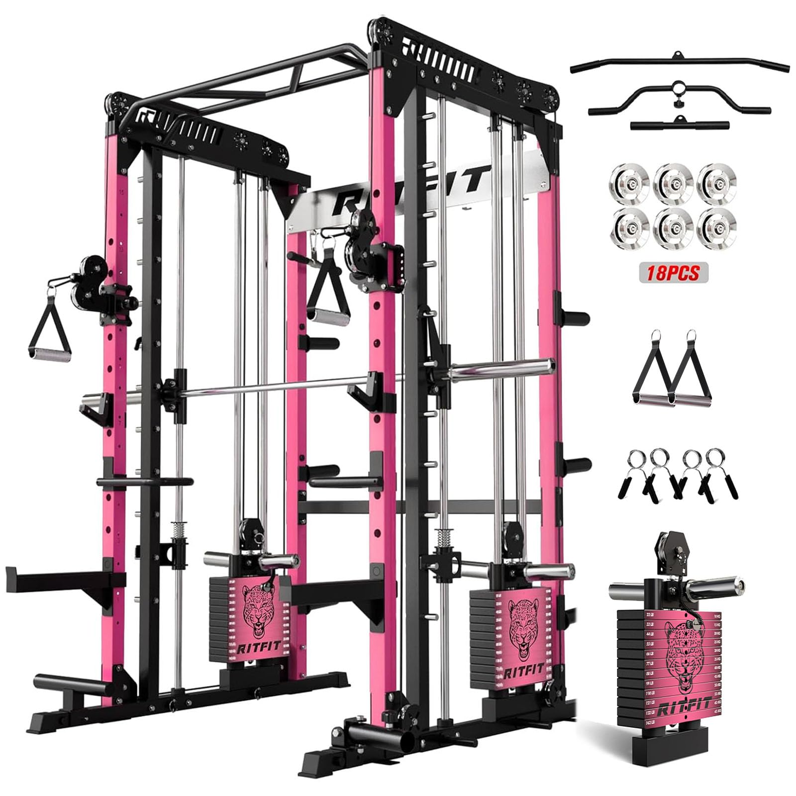 RitFit M1 Pro Smith Machine with Weight Stack Package Power Cage Home Gym