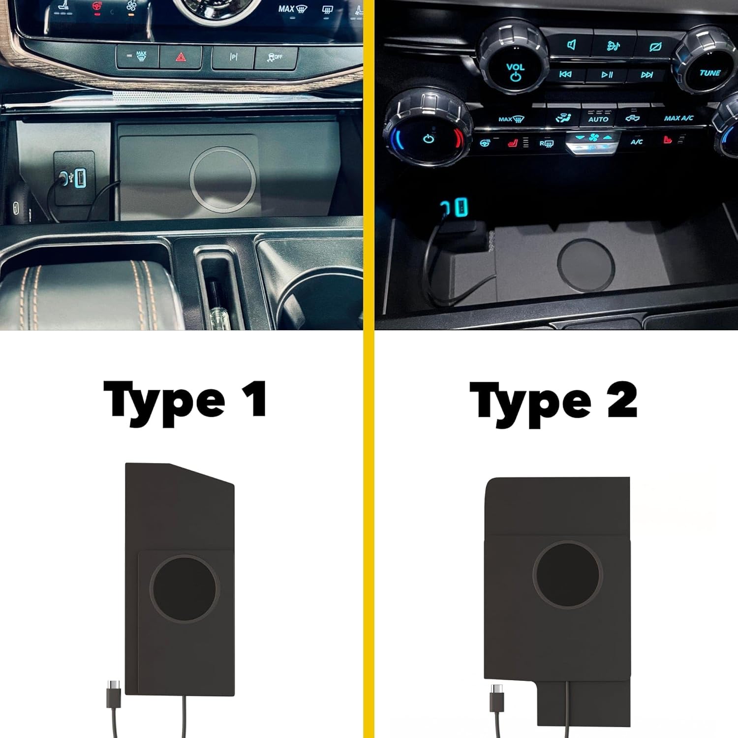 TWRAPS Magnetic Wireless Charging Pad for Ford F-150 Lightning 2021-2026, 25W Type 2, Center Console Fast Qi2.2 Charger Works with iPhone 17 16 15 Pro & Max, Mount Only Compatible with MagSafe Cases