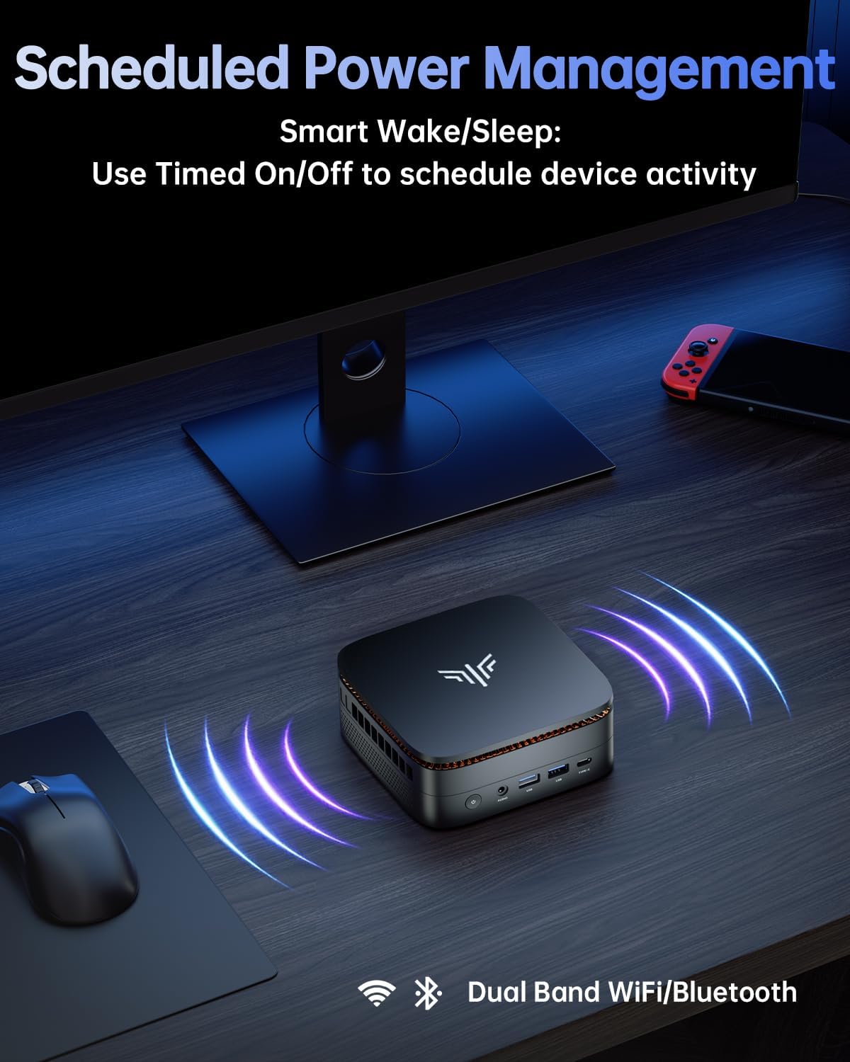 KAMRUI Pinova P1 Mini PC, W-11 Pro AMD Ryzen 4300U(Beat 3500U/N150/N95, up to 3.7GHz), 16GB RAM 512GB SSD Mini Desktop Computer Support 4K HDMI+DP+Type-C, Mini PC with Dual WiFi, Business Home Office - Image 7