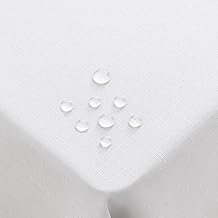 Homaxy Linen Look Tablecloth, Washable, Rectangular, 100 x 140 cm, Water-Repellent, Wipe Clean, Lotus Effect, Dirt-Repellent, White