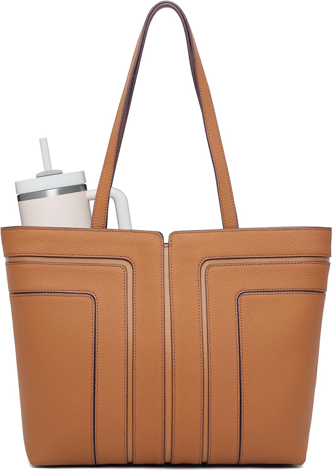 FOXLOVER Large Capacity Genuine Leather Tote Bag for Women Designer Purses and Handbags Ladies Shoulder Bags