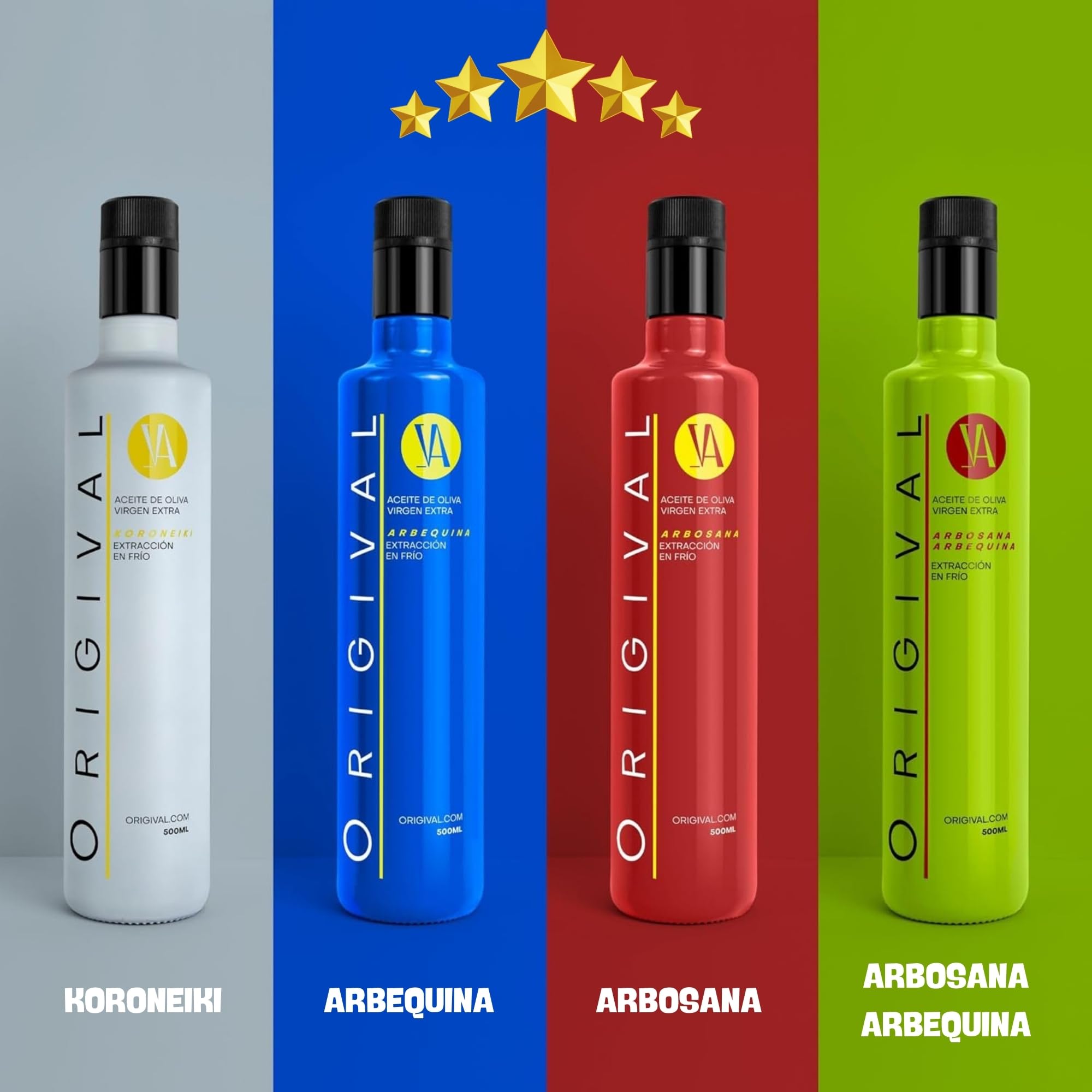 ORIGIVAL® PACK 4 Aceite de Oliva Virgen Extra 500ml de Máxima Calidad - Aceite de Oliva Virgen Primera Calidad y Aceite Saludable y Beneficioso para Dieta Equilibrada - Cosecha 2024/2025