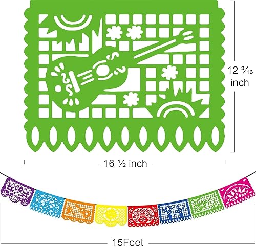 Miniatura 2 de Pancartas de fiesta mexicana  Paquete de 6 carteles de papel picado para fiesta de Día de los Muertos decoración del Día de los Muertos bandera de