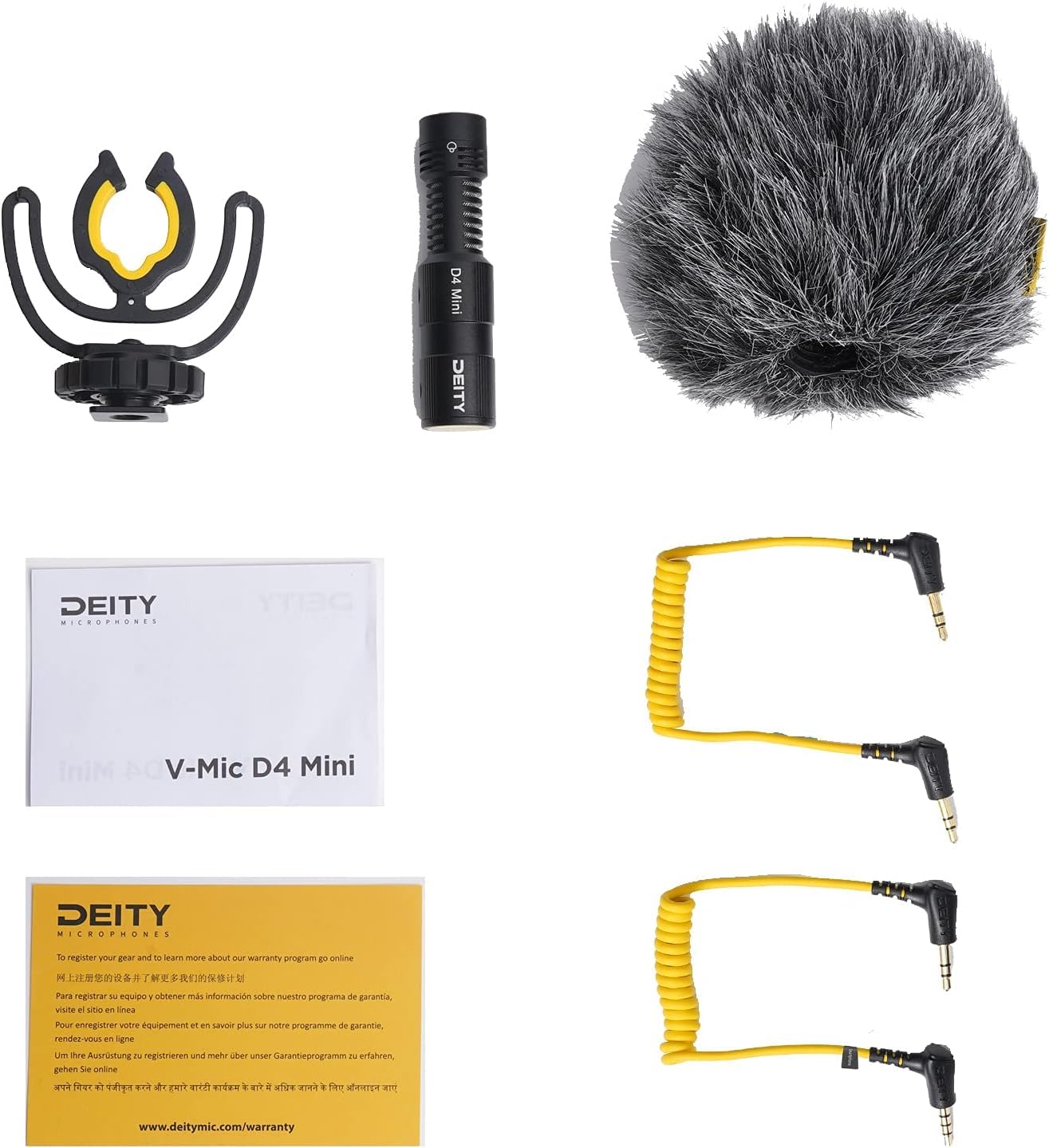 Deity Mikrofony V-Mic D4 DUO Dual-Capsule Micro Camera Mount Shotgun Mikrofon, Podwójne wzory odbioru kardioidalnego, Plug and Play, z mocowaniem wstrząsowym Rycote Lyre do lustrzanek cyfrowych,