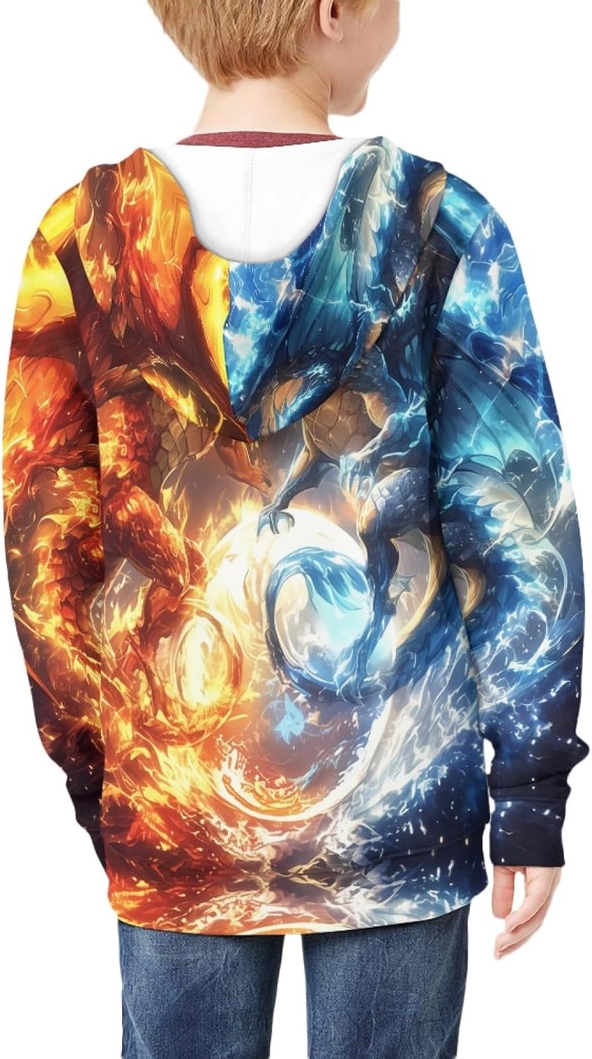 HUIACONG Zip Up Hoodie for Boys Hoodies Kids Sweatshirts Long Sleeve Full Zip Hooded Girls Streetwear - Image 4