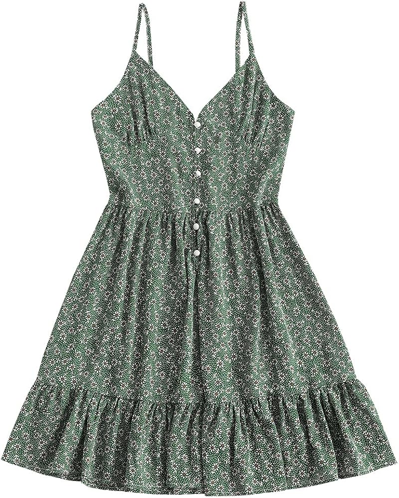 ZAFUL Women's Mini Dress Spaghetti Straps Sleeveless Boho Beach Dress : Clothing, Shoes & Jewelry