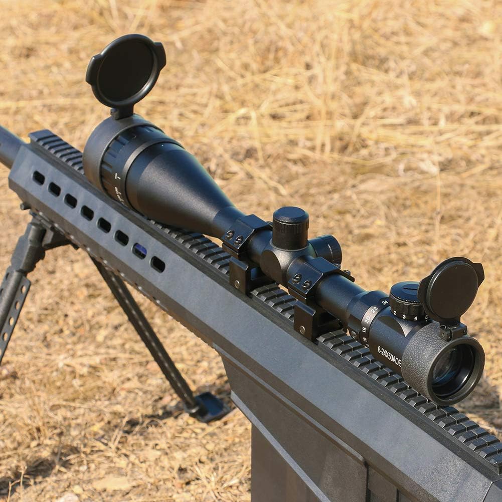 Feyachi RFS 21 6 24x50mm AOEG Scope, Red and Green Illuminated Optics Scope with Range Finding Reticle 1 Inch Tube Image