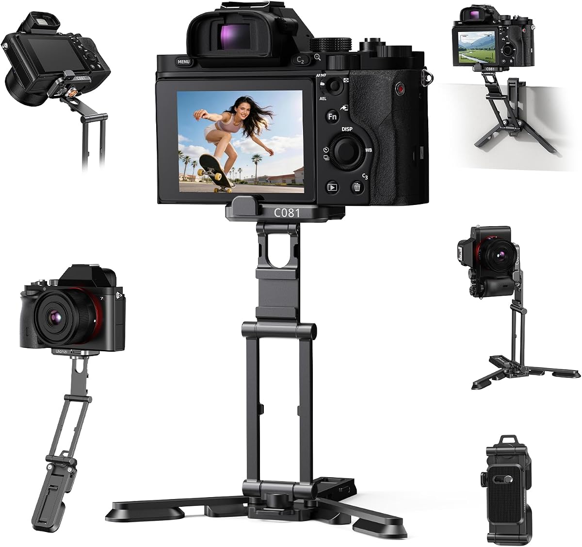 Trípode de cámara EA06 compatible con DJI Sony Canon DSLR sin espejo