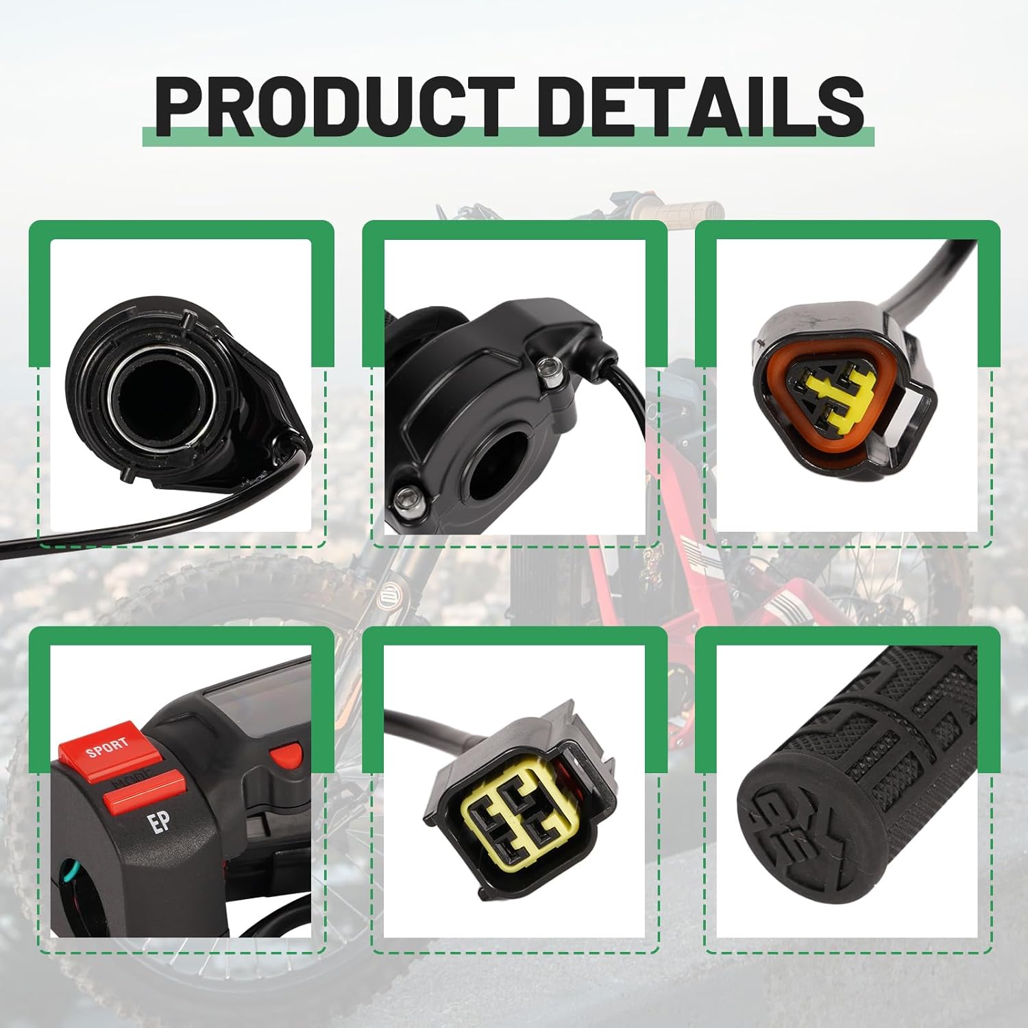 Throttle Control Grip Set with Digital Speedometer & Brake Safety Switch Compatible with Surron Light Bee LBX/LBS Electric Dirt Bike