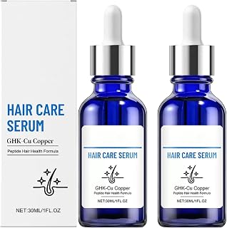 Ghk-Cu Copper Peptide Serum for Hair, Ghk-Cu Copper Peptide Serum for Dry Damaged Hair, Strengthens and Thickens Hair, Moisturizing Support for Dry Scalp. (2pcs)