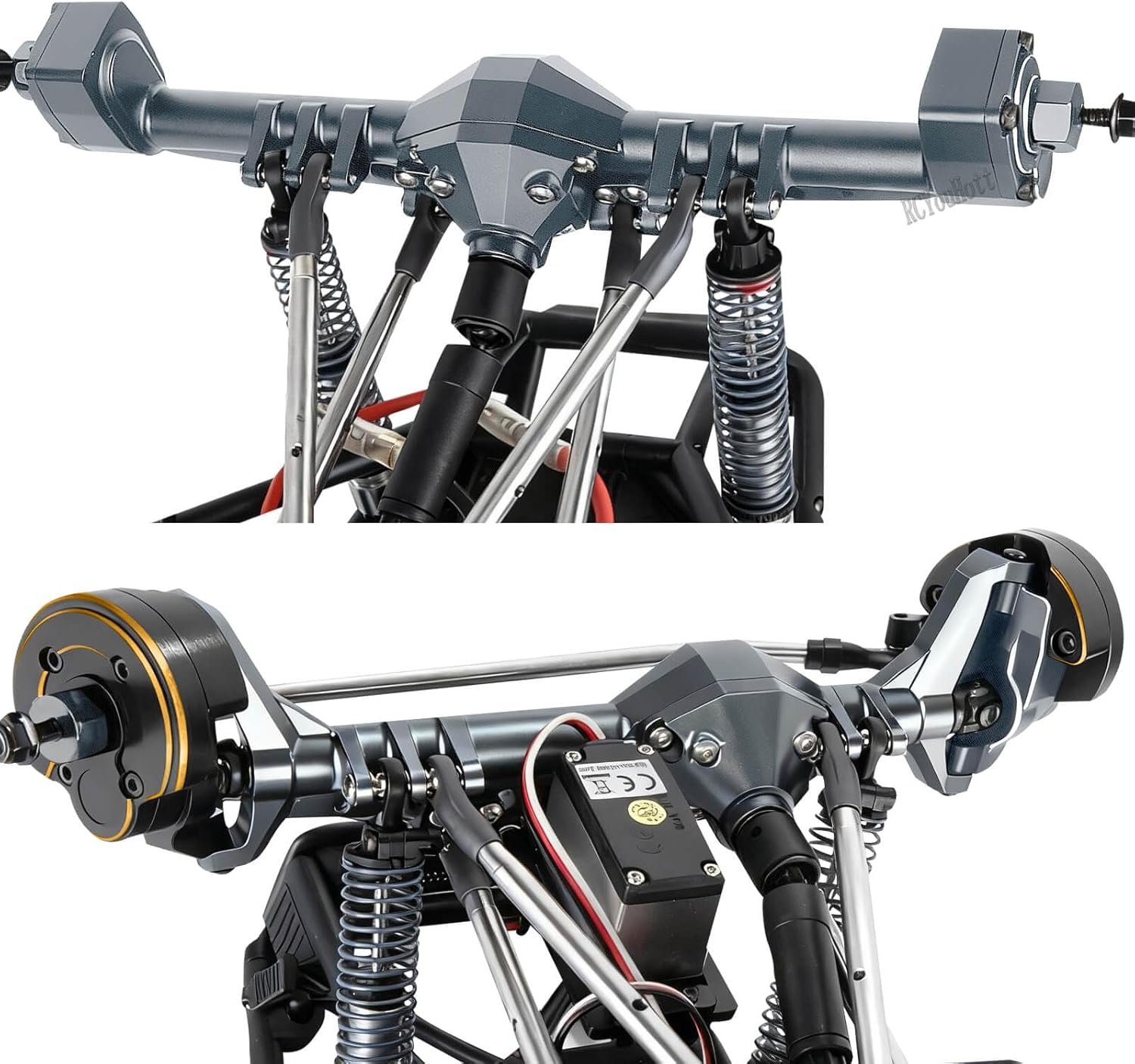 RC Upgrades Part Portal Axles for 1/10 DIY SCX10 SCX10 II,Capra 1.9 UTB 4X4 4WD,RCYouHott 1/10 Capra 1.9 UTB & SCX10 RC Crawler Car Aluminum Front Rear Axle,Titanium