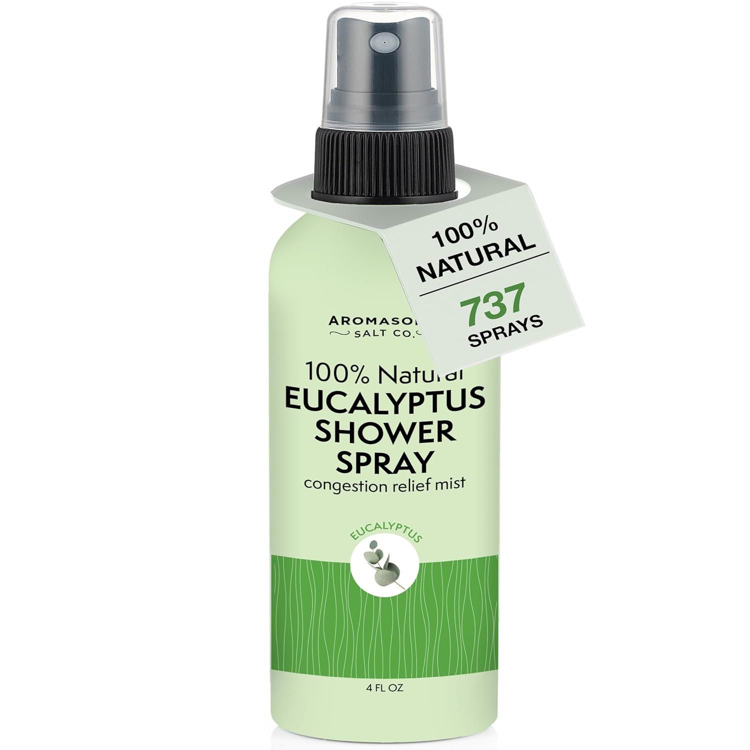 Aromasong Eucalyptus Shower Spray: 100% Pure Natural Aromatherapy Mist for Sinus Relief, Spa Steam, Saunas - 4oz Made in USA