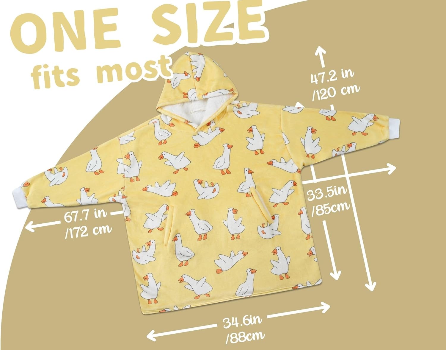 Goose Gifts for Women Men, Silly Goose Blanket Hoodie for Friends, Coworkers on Birthday, Christmas, One Size