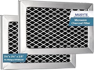 W10892387 W10845250 Microwave Charcoal Filter Replaces for Whirlpool, Maytag, Amana Over-The-Range Microwave W10845250 4455038 AP6036051 PS11769323 5-1/4” X 3-1/4” X 3/8” (2 Pack)