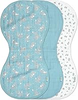 Vista 9 de Green Sprouts Almohadillas de muselina para eructos, Juego azul