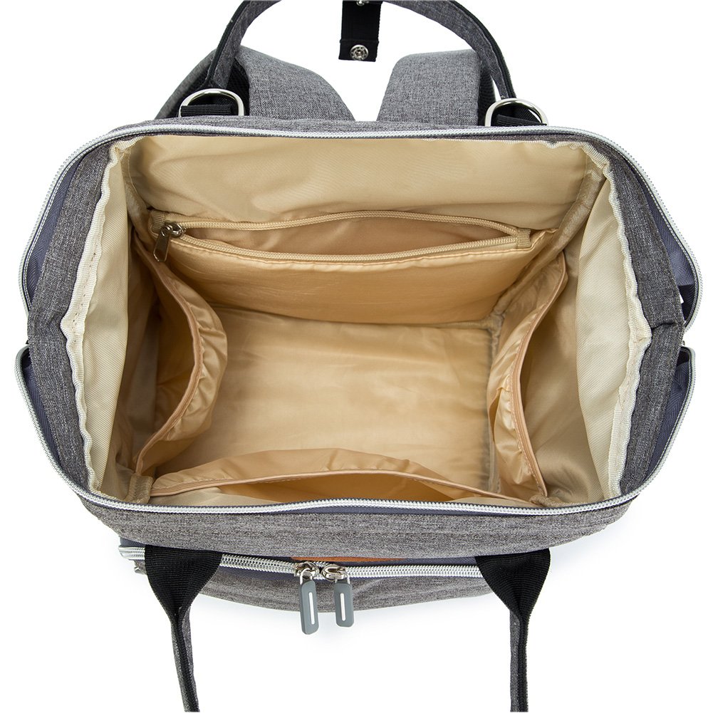 borsa zaino porta pannolini, impermeabile, multifunzione, di grande capacità; organizer da viaggio con tappetino per il cambio, una borsa termica per biberon e clip per passeggino