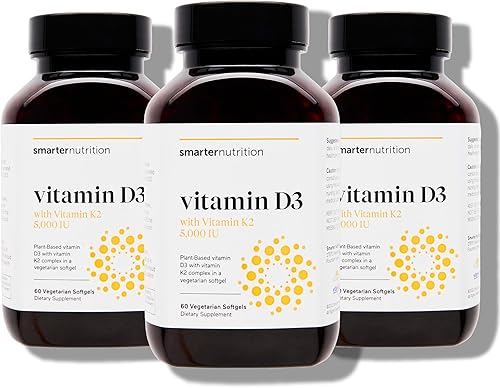 Vista 11 de SMARTERNUTRITION Vitamina D3 vegana 5000 UI + vitamina K2 natural 1100 mcg en coco orgánico y aceite de oliva - Suplemento D3 K2 para apoyo