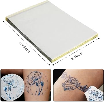 10 Pack 1mm Tattoo Practice Skin with 10 Stencil Papers, 7.4 x 5.6in